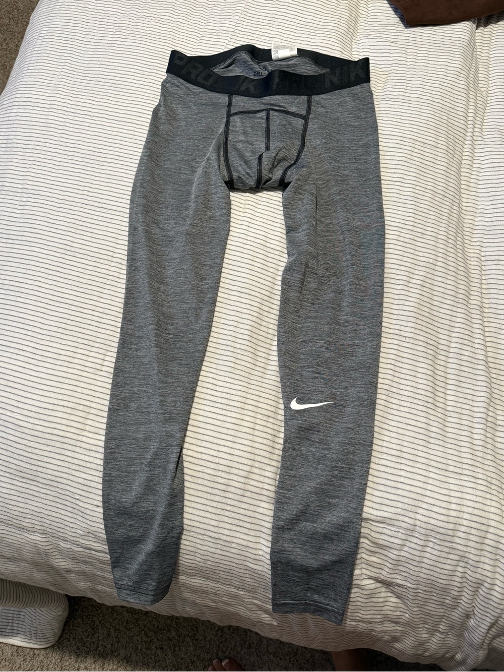 Nike Men’s Grey Heather Compression Boxer Briefs with Black Waistband